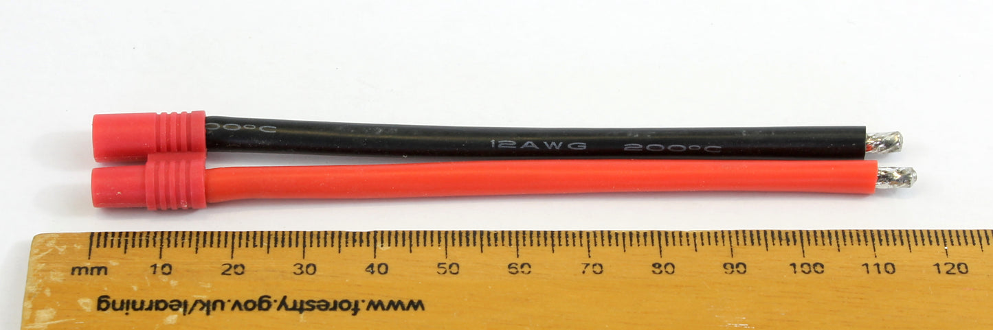 HXT3.5 (3.5mm Banana Connector) Female Pigtail 12AWG 100mm Adaptor Cable image 3