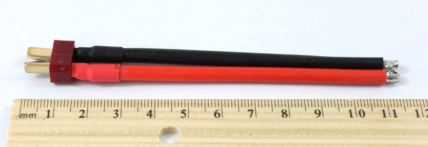 Deans T Plug Male Pigtail 12AWG 100mm Adaptor Cable image 3