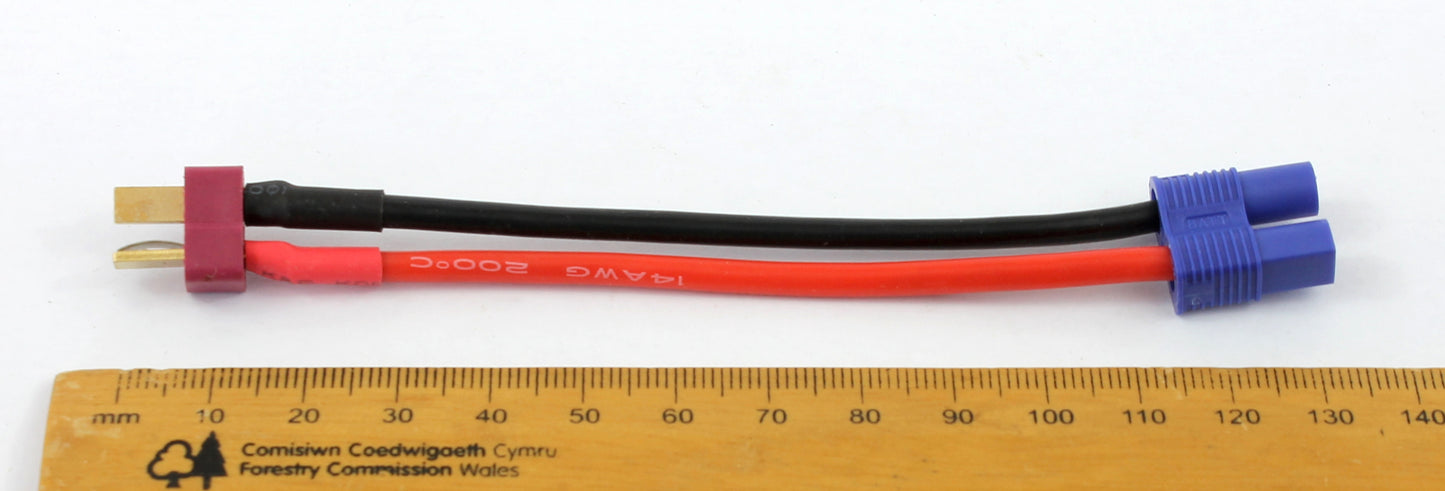 Deans T Plug Male To EC3 Female 14AWG 100mm Adaptor Cable image 4