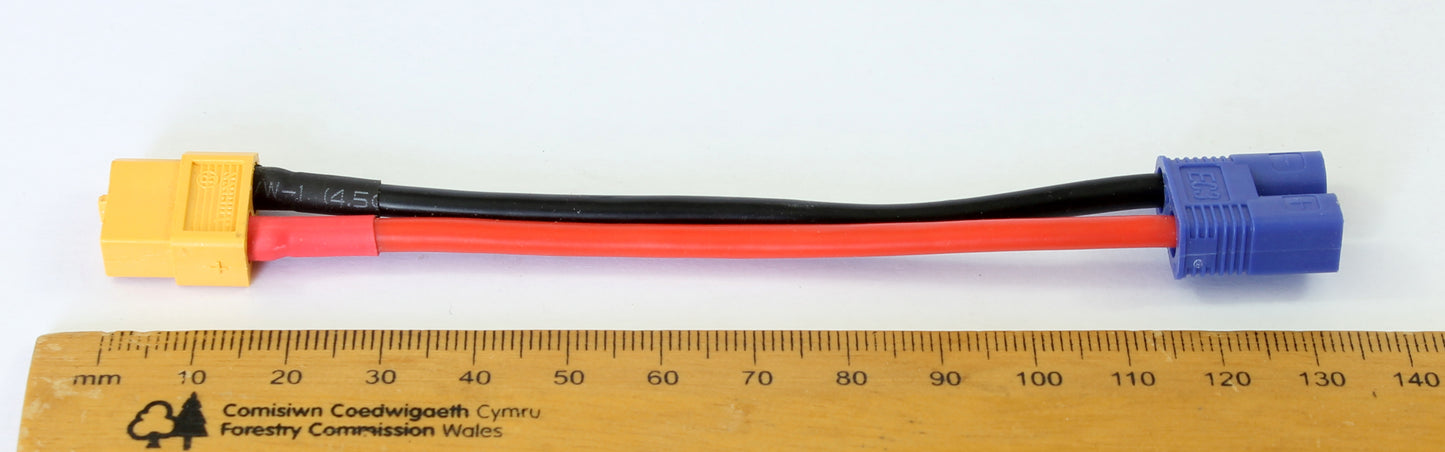 XT60 Female To EC3 Male (3.5mm Banana) 12AWG 100mm Adaptor Cable image 4