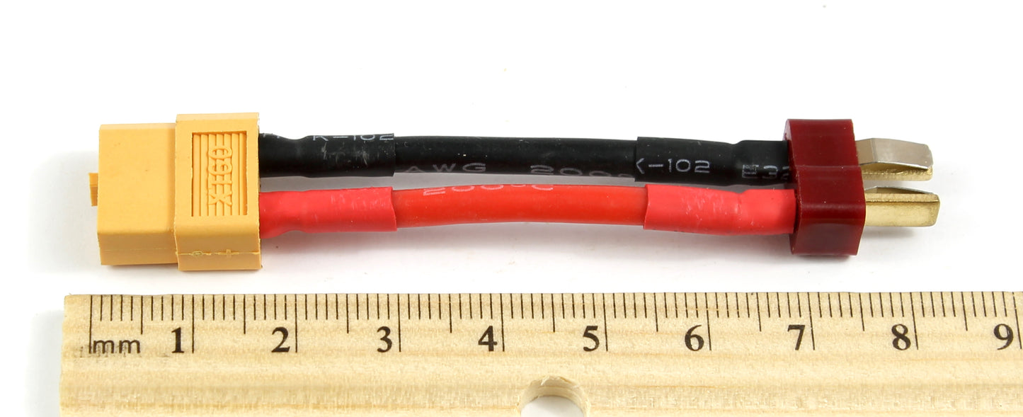 XT60 Female To Deans T Plug Male 14AWG 40mm Short Adaptor Cable image 4