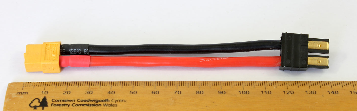 XT60 Female To TRX (Traxxas Compatible) Male 100mm 12AWG Adaptor Cable image 4