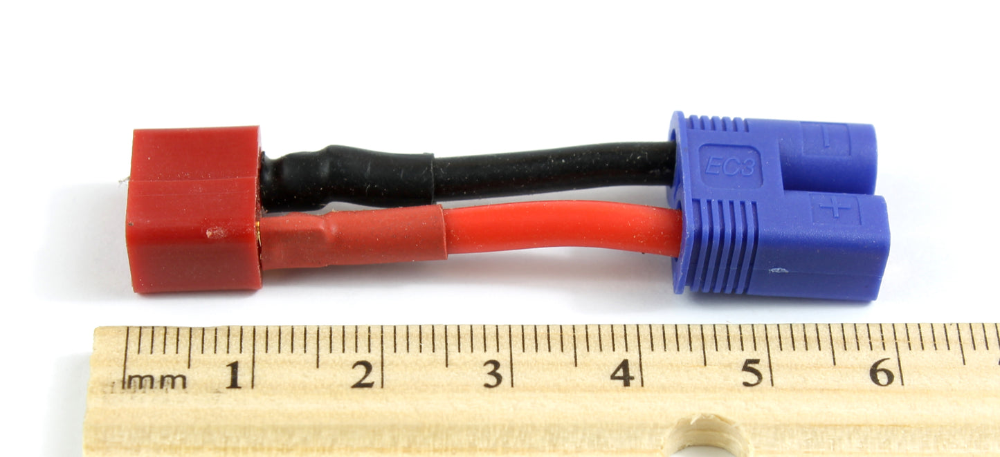 Deans T Plug Female To EC3 (3.5mm Banana Connector) Male 14awg 40mm Short Adaptor Cable image 4