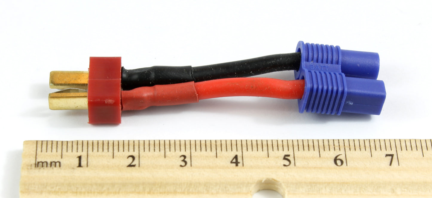Deans T Plug Male To EC3 (3.5mm Banana Connector) Female 14AWG 40mm Short Adaptor Cable image 4