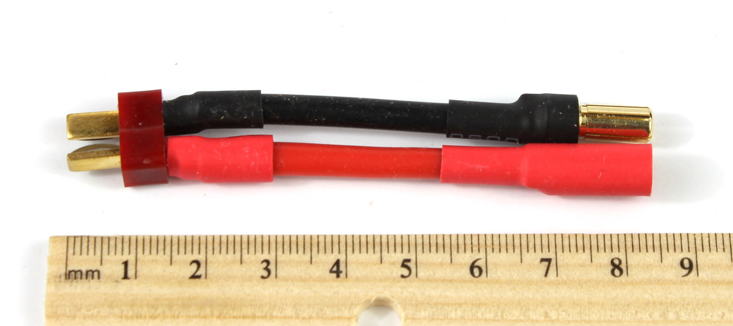 Deans T Plug Male To 5.5mm Banana Connectors 12AWG 30mm Adaptor Cable image 4