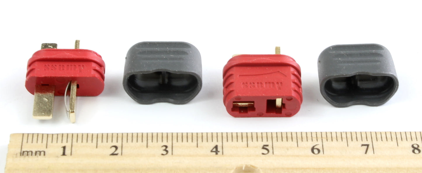 Genuine Amass Deans T Plug Male & Female Connectors With Insulated Caps AM-1015E