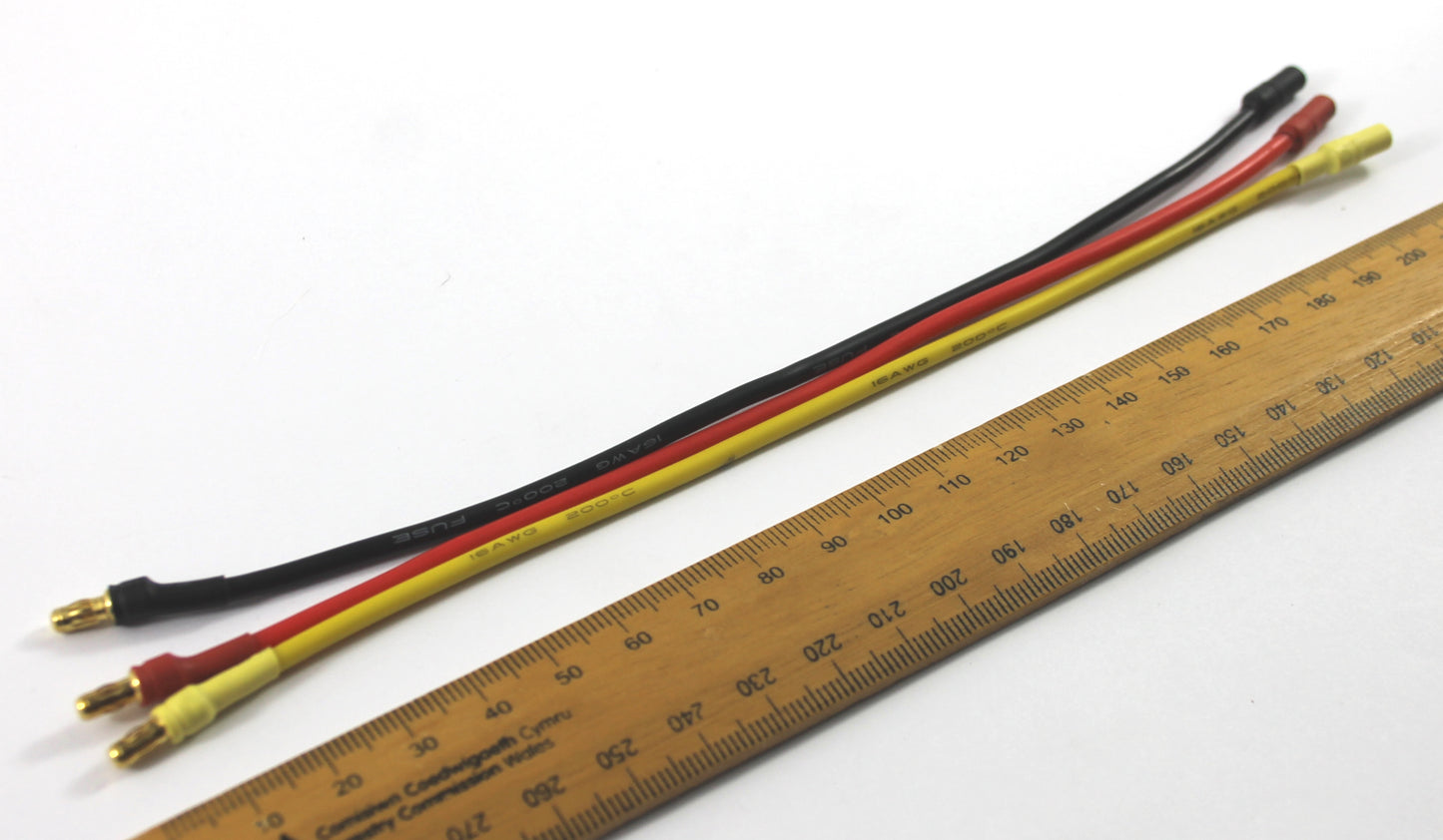 3 x Brushless Motor Cables 3.5mm Banana Connector 16AWG 200mm Extension Cable image 5