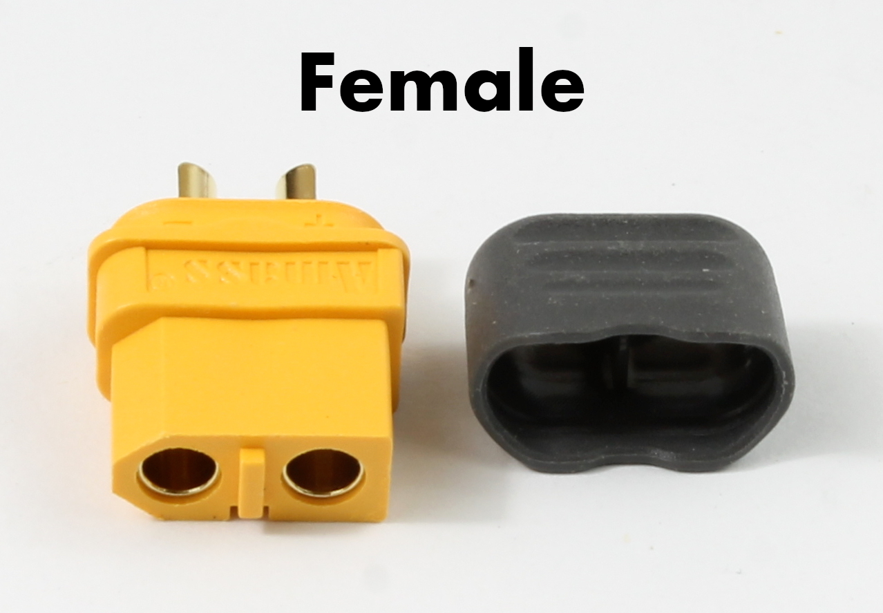 Genuine Yellow Amass XT60 Male & Female Connectors With Insulated Caps XT60H