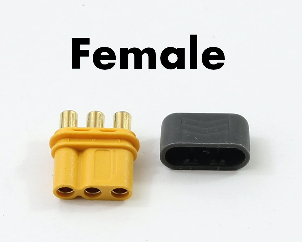 Genuine Yellow Amass MR30 Male & Female Connectors With Insulated Caps 3 pin