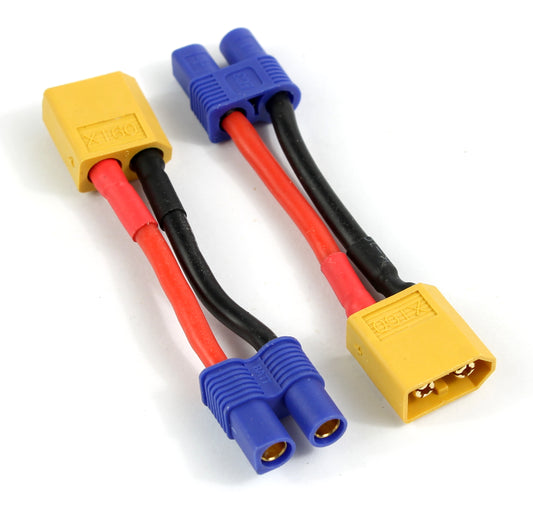 XT60 Male To EC3 (3.5mm Banana Connector) Female 14AWG 40mm Short Adaptor Cable image 1