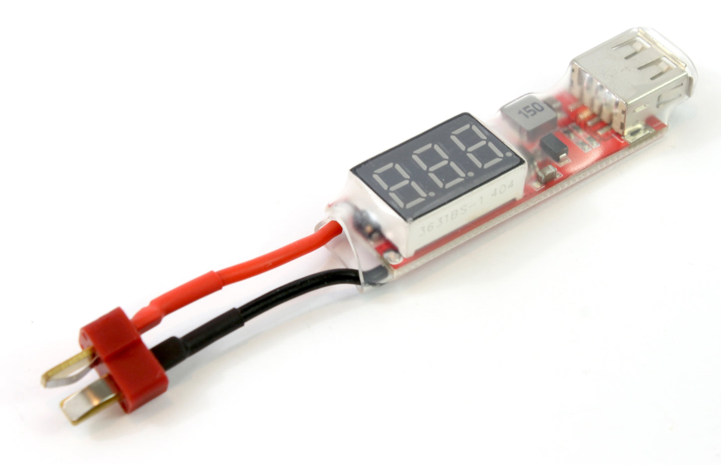 Deans T Plug to USB A 2S-6S 2 Cell-6 Cell LED Voltmeter 6-26v Lipo Battery Charge Adaptor image 1