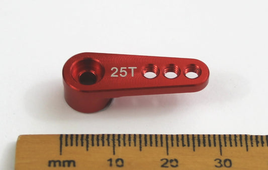 Red Aluminium Servo Horn/Arm 25 Tooth/Teeth image 1
