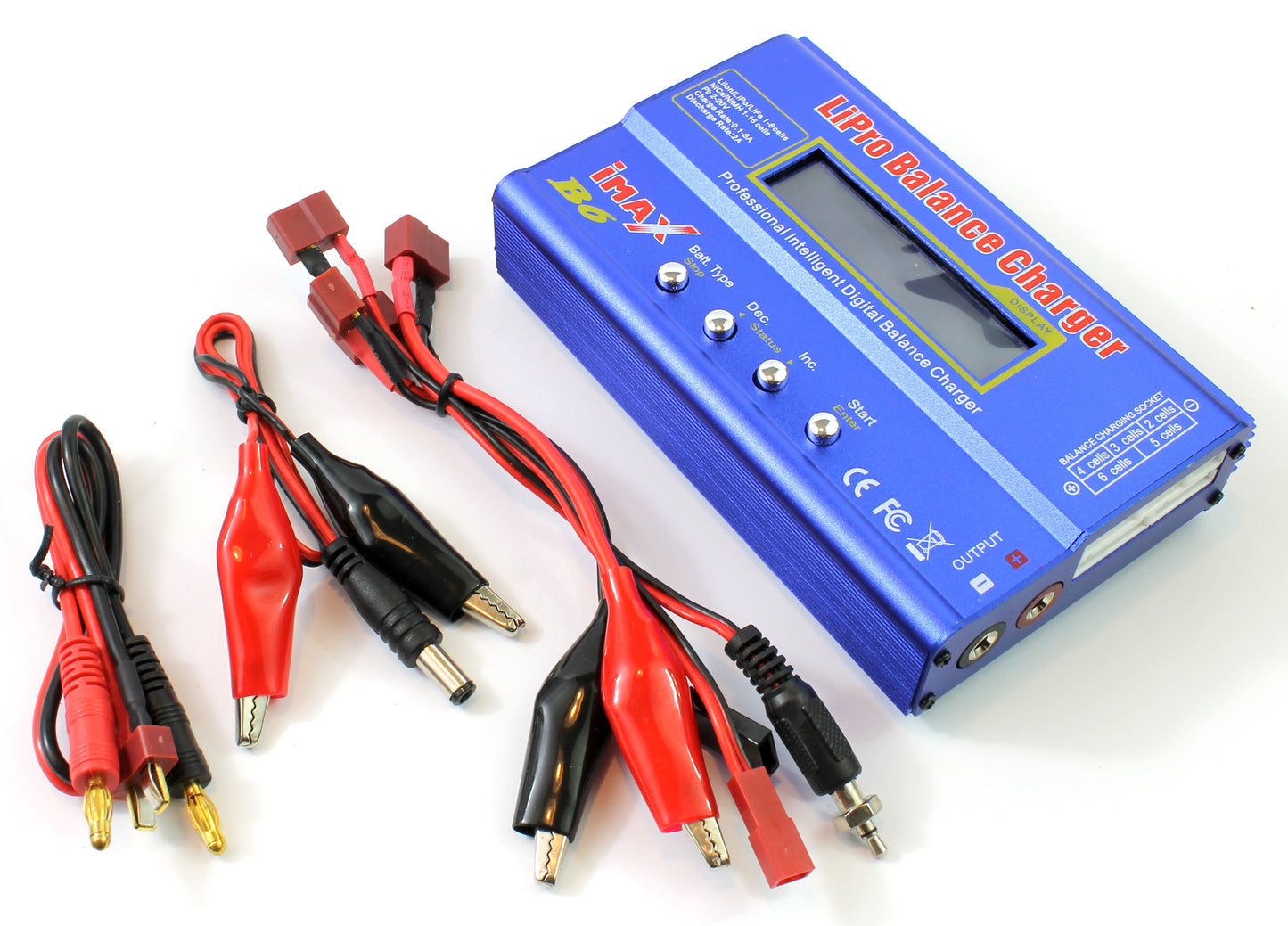 Imax B6 Li-ion LiPo LiFe NiCD NiMH Battery Charger Deans 80w with Deans T Plug Connector Set image 1