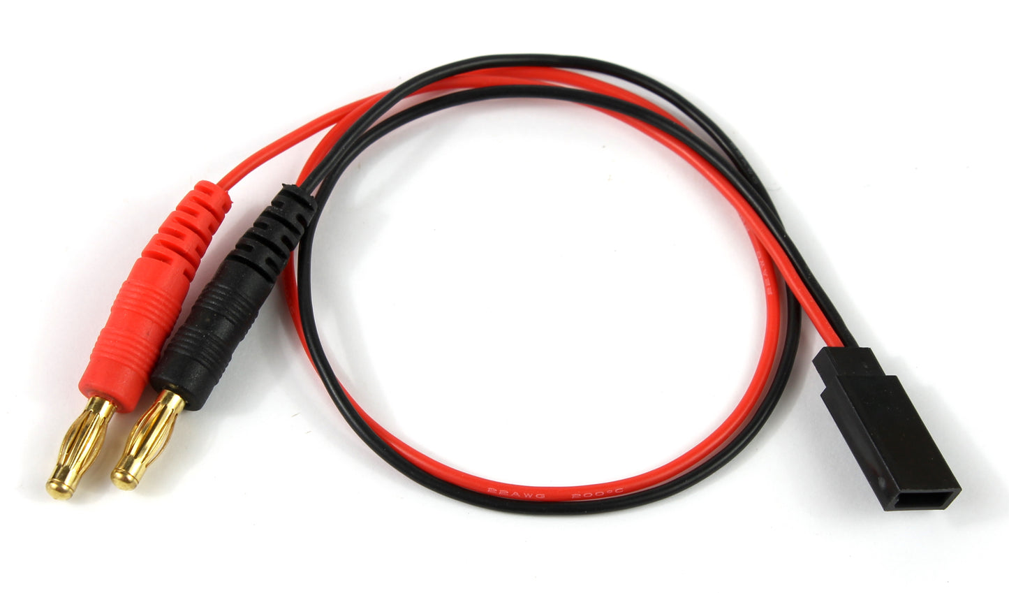 JR2 Male To 4mm Male Banana Connector 22AWG 300mm Adaptor Charge Cable image 1