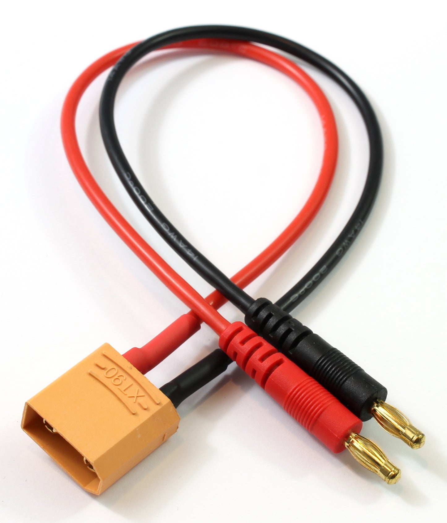 XT90 Male To 4mm Male Banana Connectors 14AWG 300mm Charge Adaptor Cable image 1