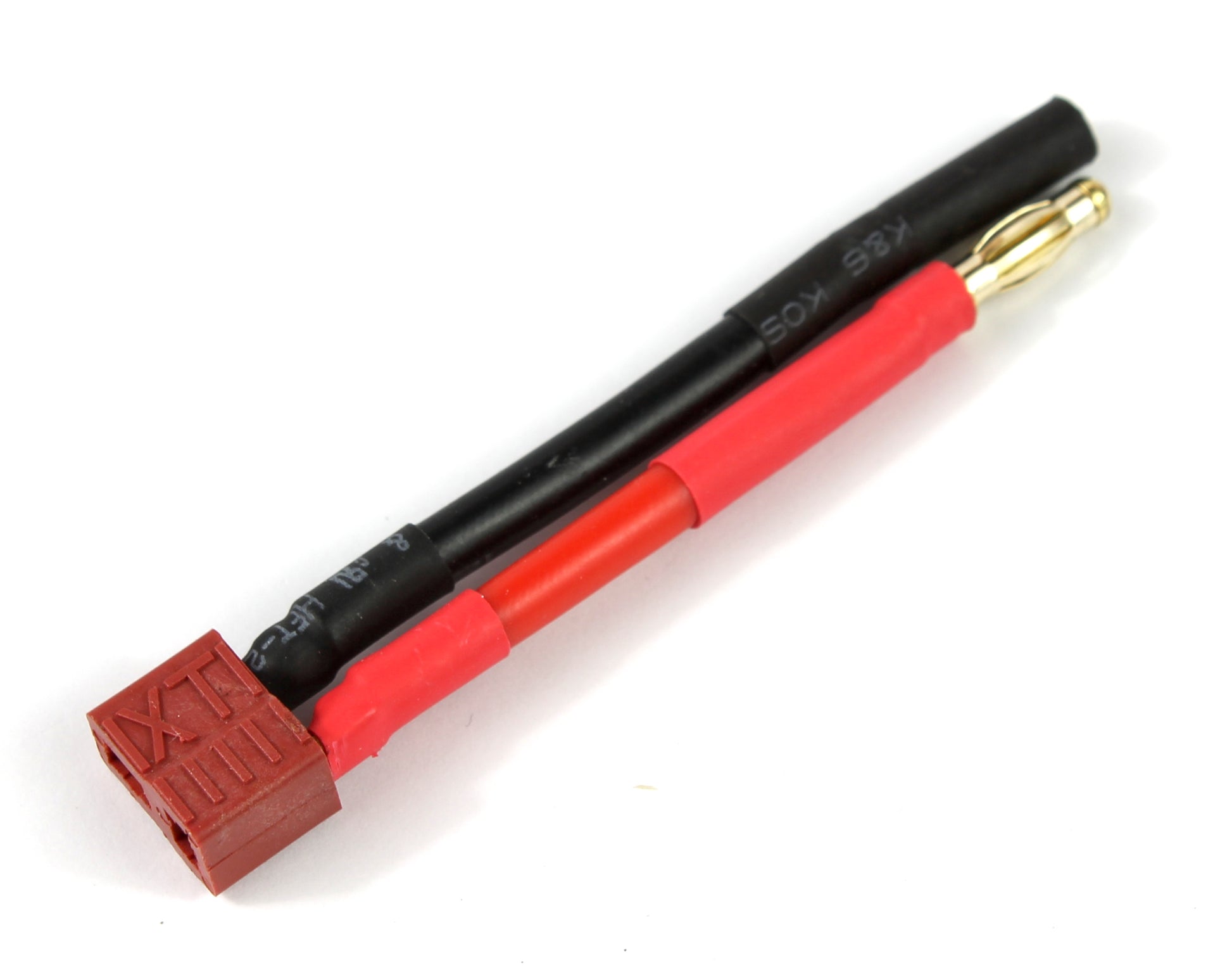 Deans T Plug Female To 4mm Banana Connectors 12AWG 30mm Adaptor Cable image 1