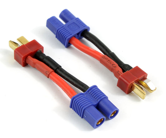 Deans T Plug Male To EC3 (3.5mm Banana Connector) Female 14AWG 40mm Short Adaptor Cable image 1