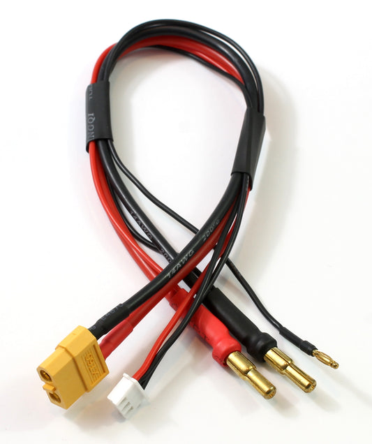 XT60 Female To JST-XH Balance 2S / 2 Cell 2/4/5mm Banana Connectors 500mm Balance Charge Adaptor Cable image 1