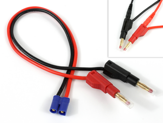 EC3 (3.5mm Banana Connector) Male To 4mm Banana Stackable 14AWG 300mm Charge Cable image 1