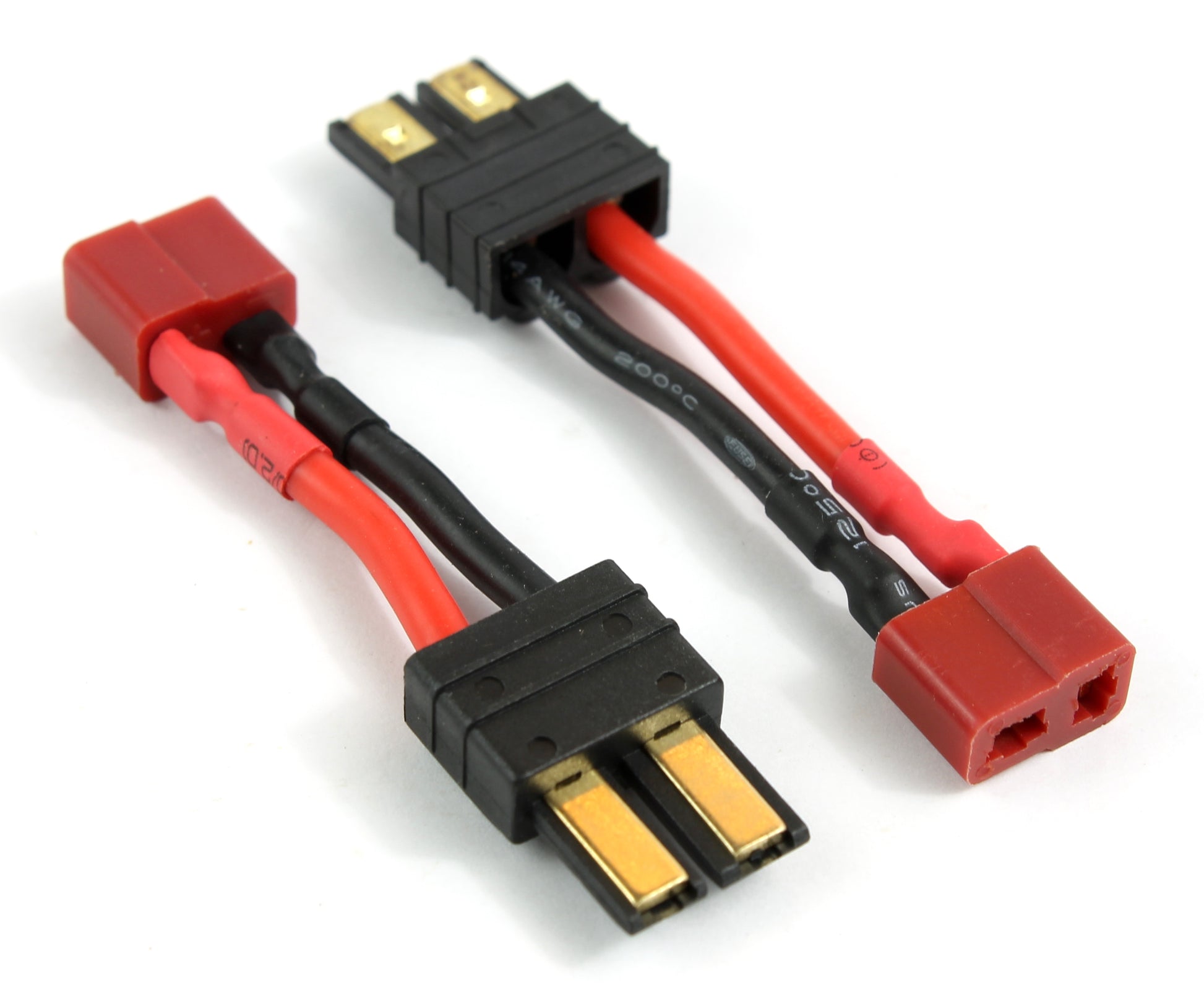 Deans T Plug Female To TRX (Traxxas Compatible) Male 14AWG 40mm Short Adaptor Cable image 1