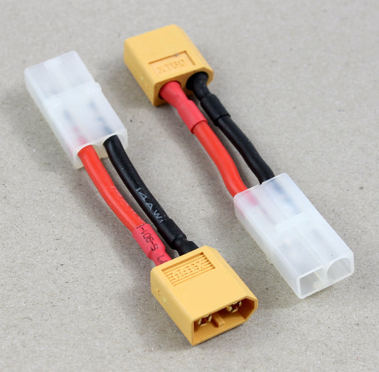 XT60 Male To Tamiya Female 14AWG 40mm Short Adaptor Cable image 1