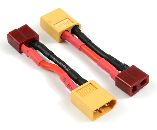 XT60 Male To Deans T Plug Female 14AWG 40mm Short Adaptor Cable image 1