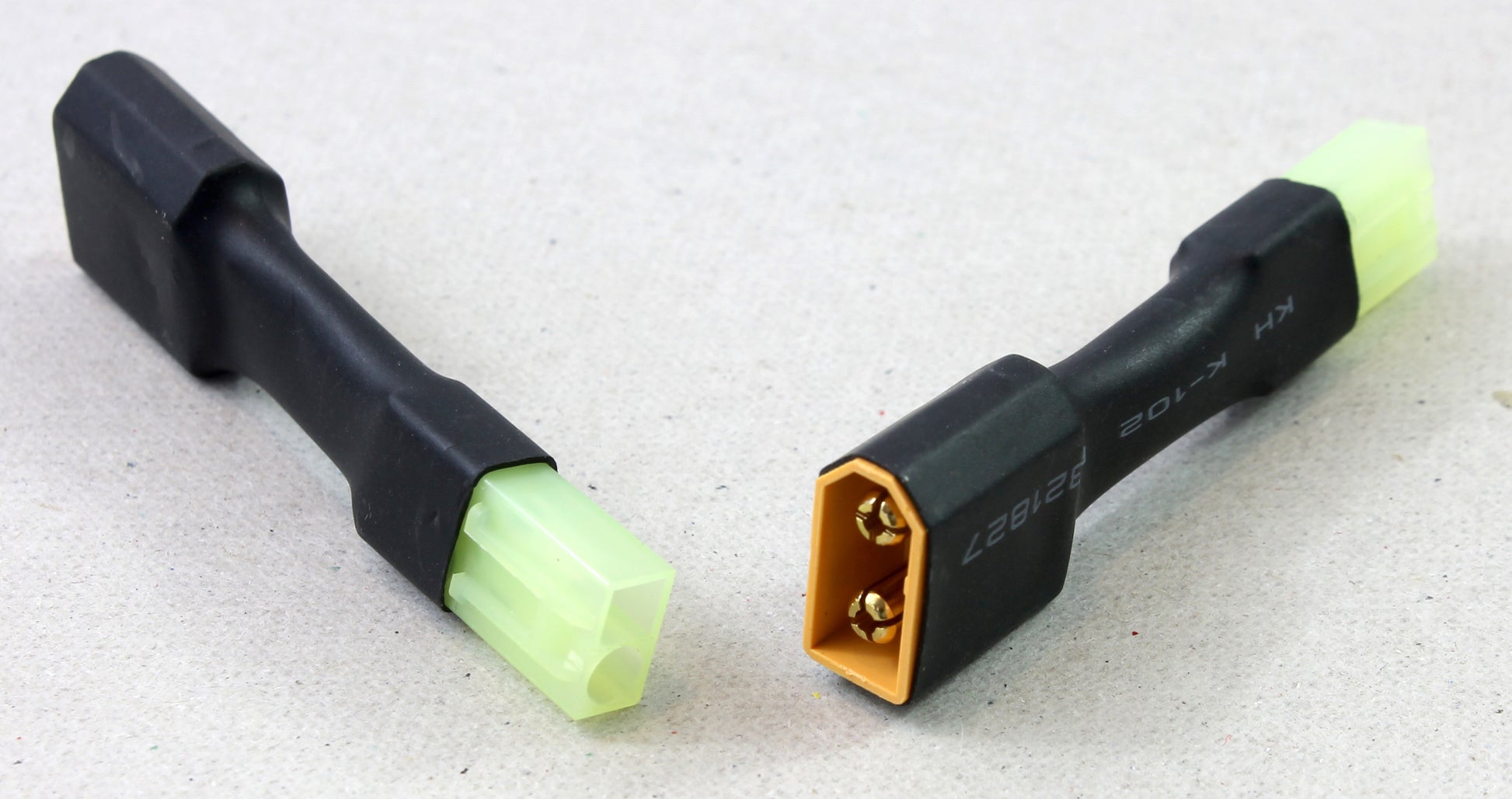 XT60 Male Tamiya Mini Male (Reverse Polarity) Adapter Block image 1