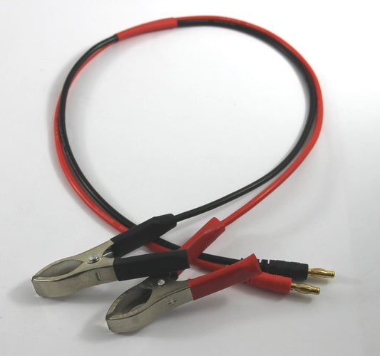 Crocodile Clips To 4mm Banana Connector Male 14AWG 500mm Long Adaptor Cable image 1