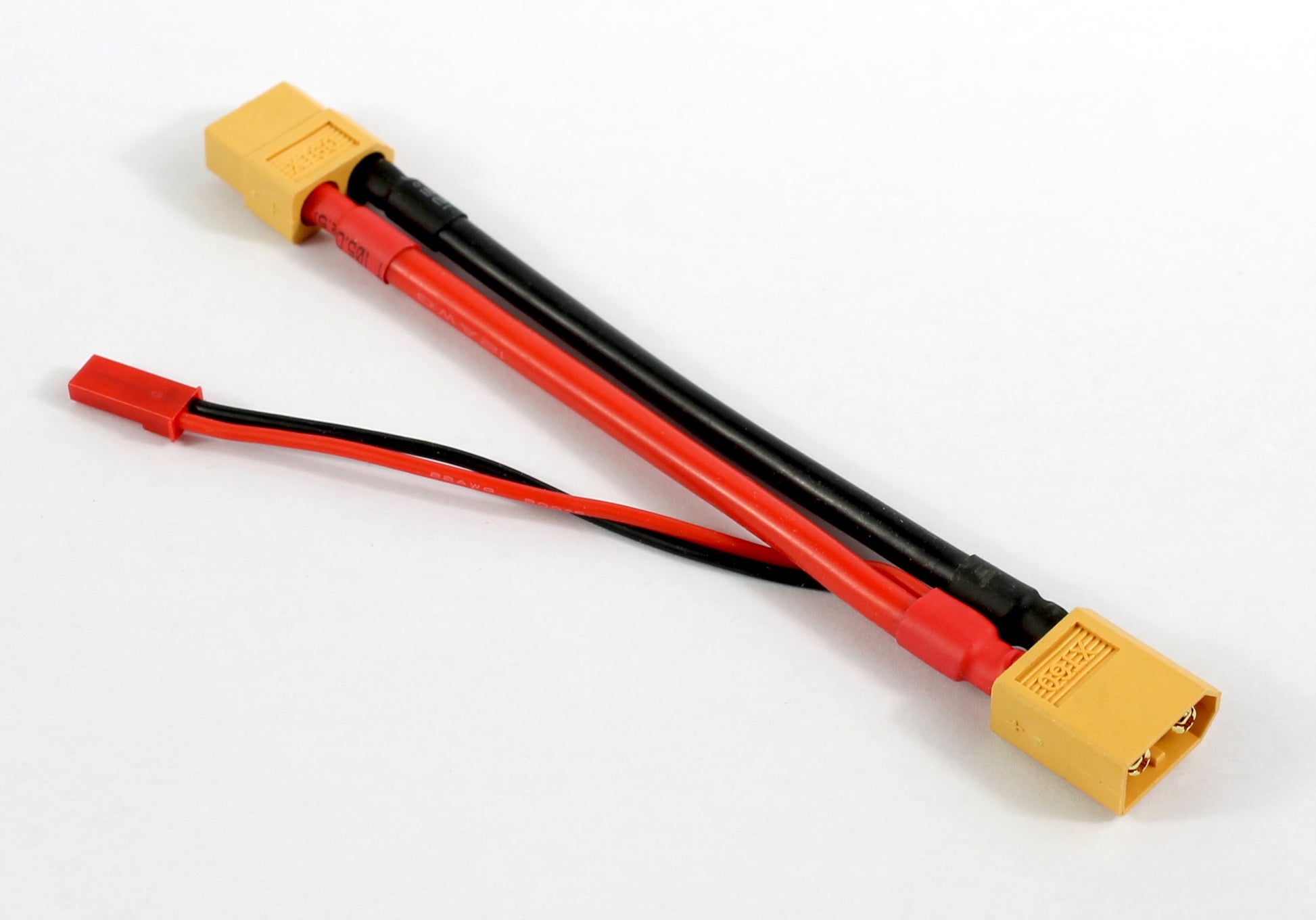 XT60 Through To JST Female 12AWG 22AWG 100mm Adaptor Cable image 1