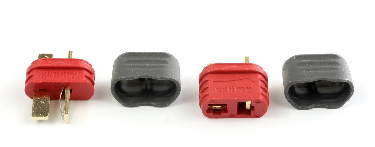 Genuine Amass Deans T Plug Male & Female Connectors With Insulated Caps AM-1015E