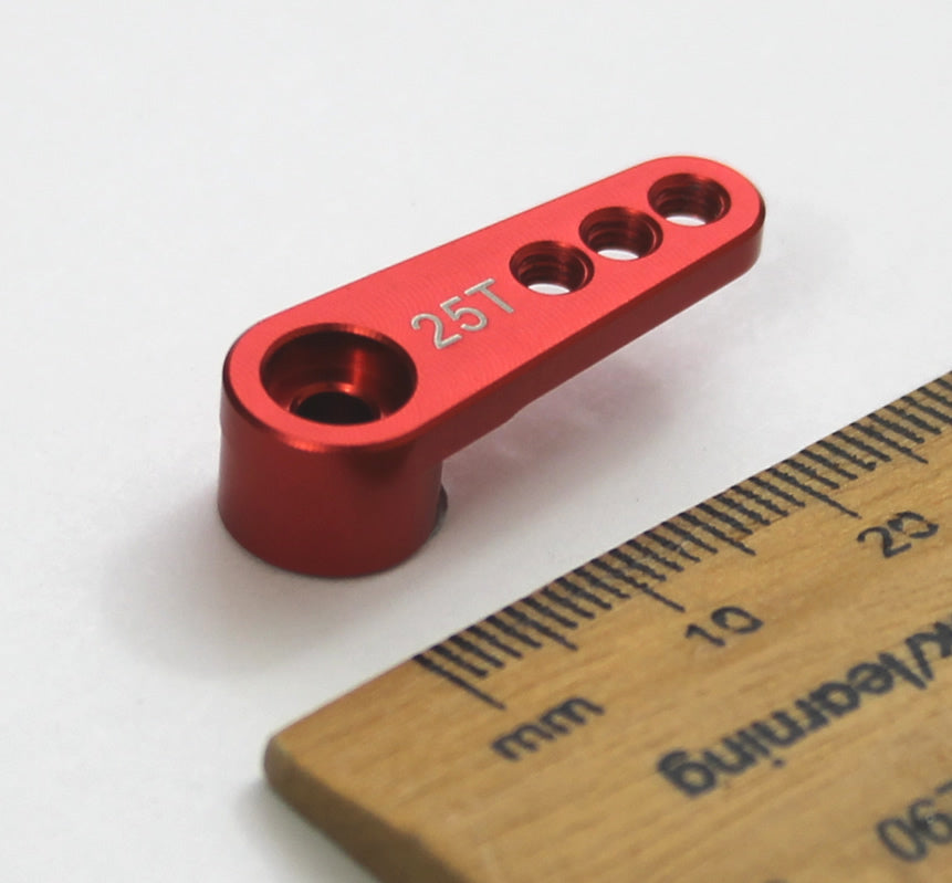 Red Aluminium Servo Horn/Arm 25 Tooth/Teeth image 2