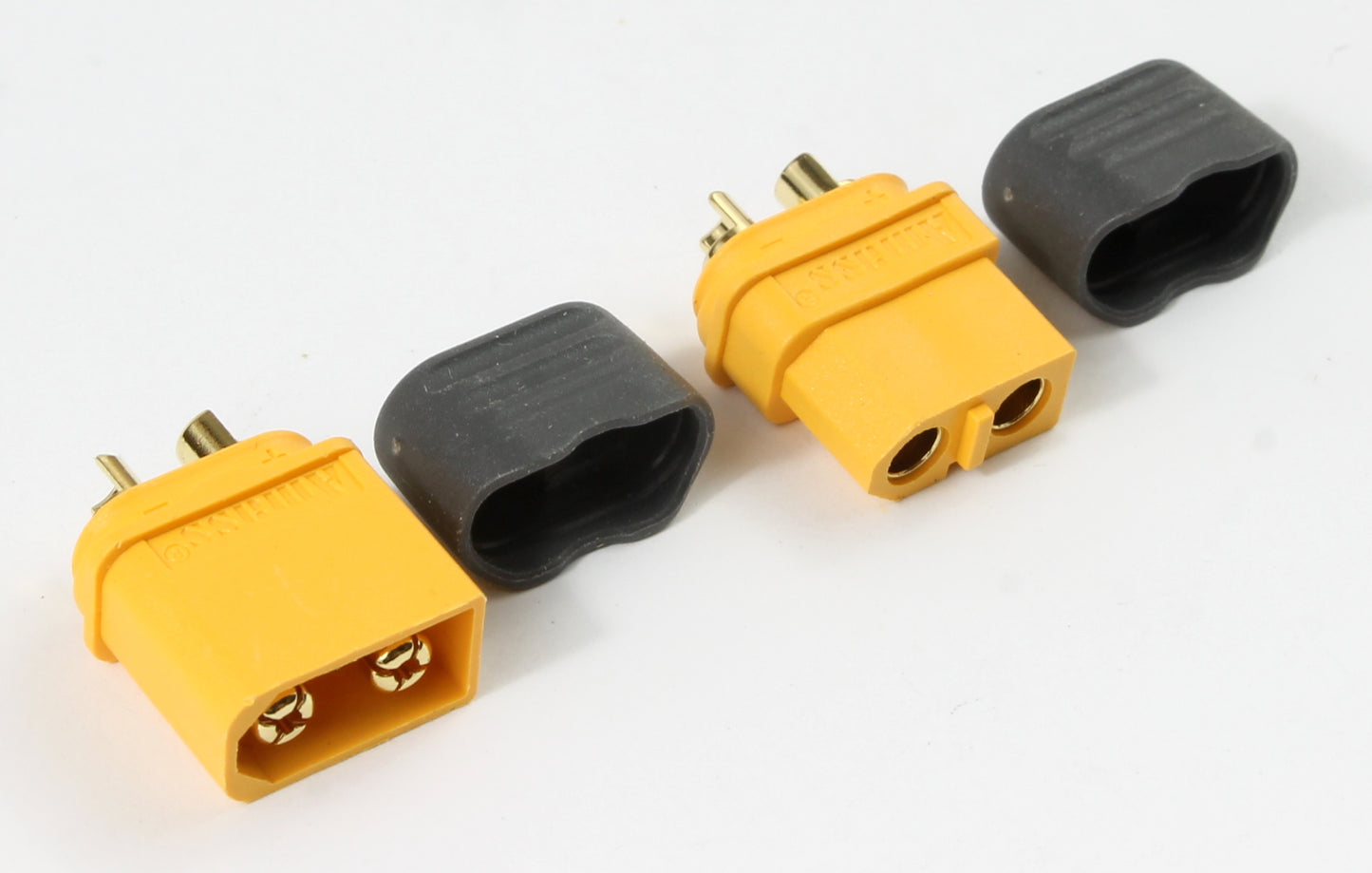Genuine Yellow Amass XT60 Male & Female Connectors With Insulated Caps XT60H image 2