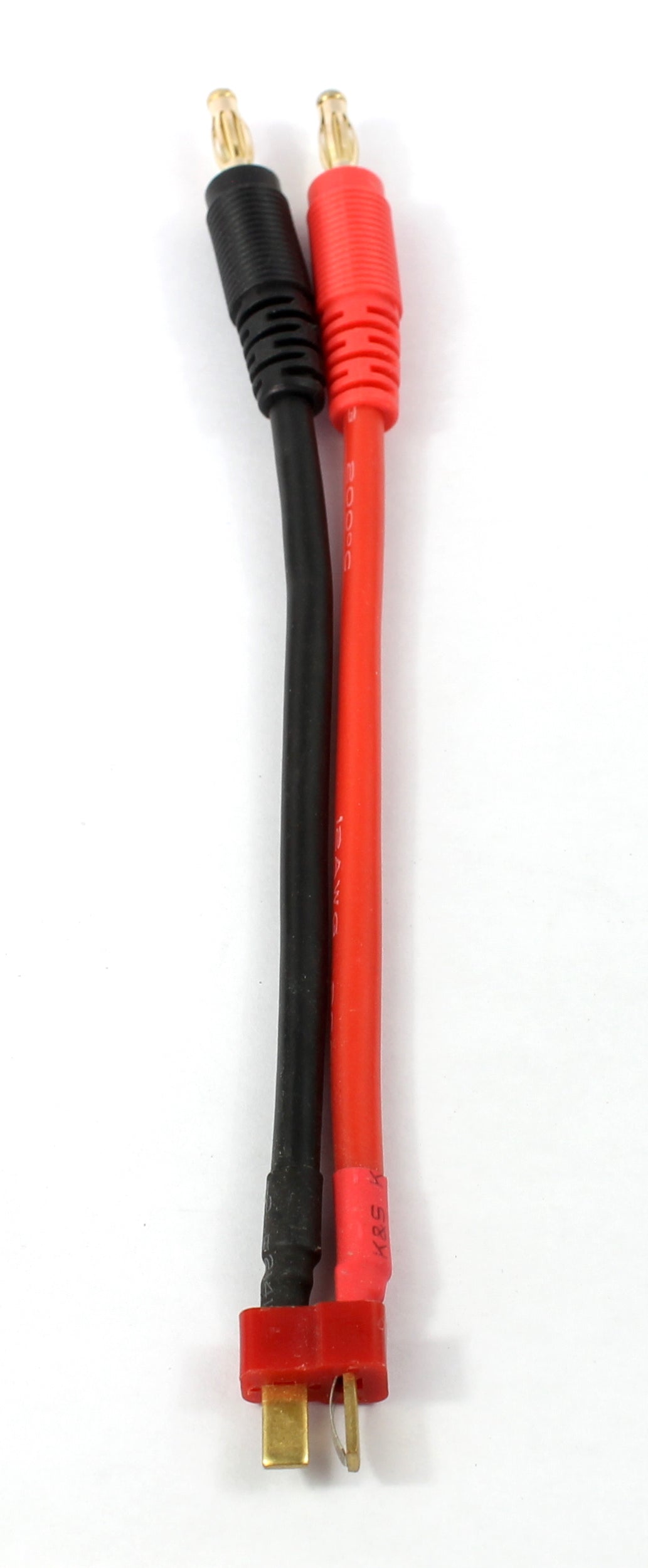 Deans T Plug Male to 4mm Banana Connectors 12AWG 100mm Adaptor Cable image 2