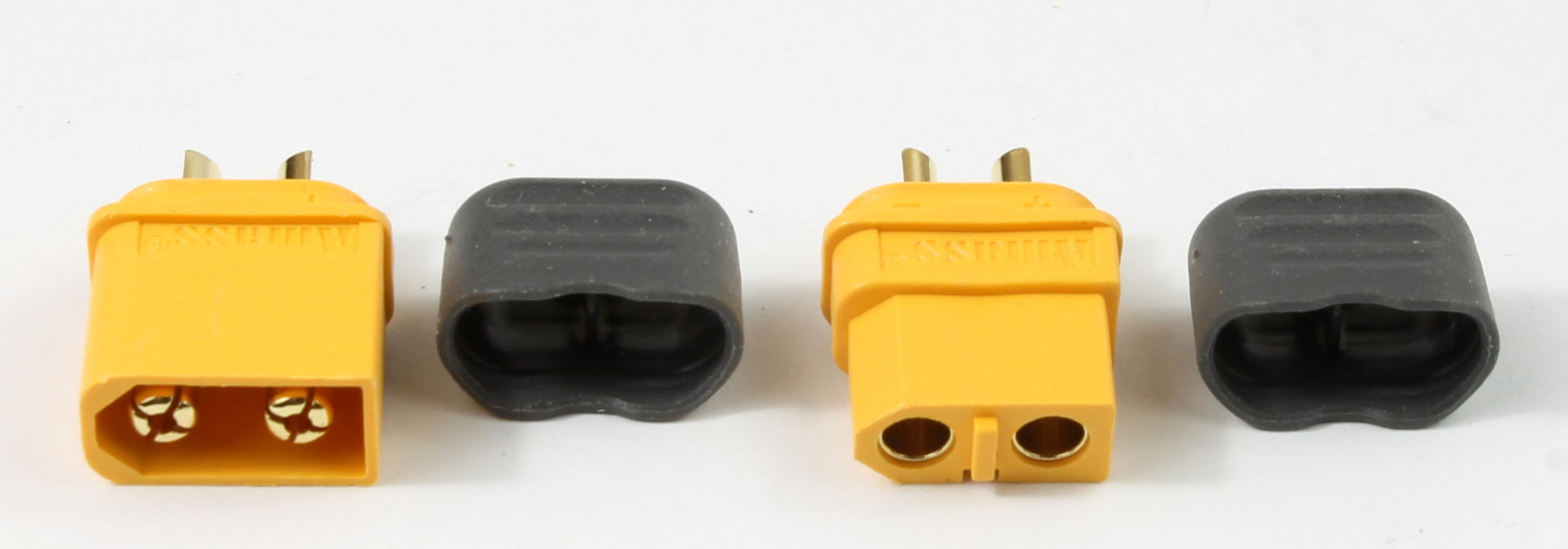Genuine Yellow Amass XT60 Male & Female Connectors With Insulated Caps XT60H image 3