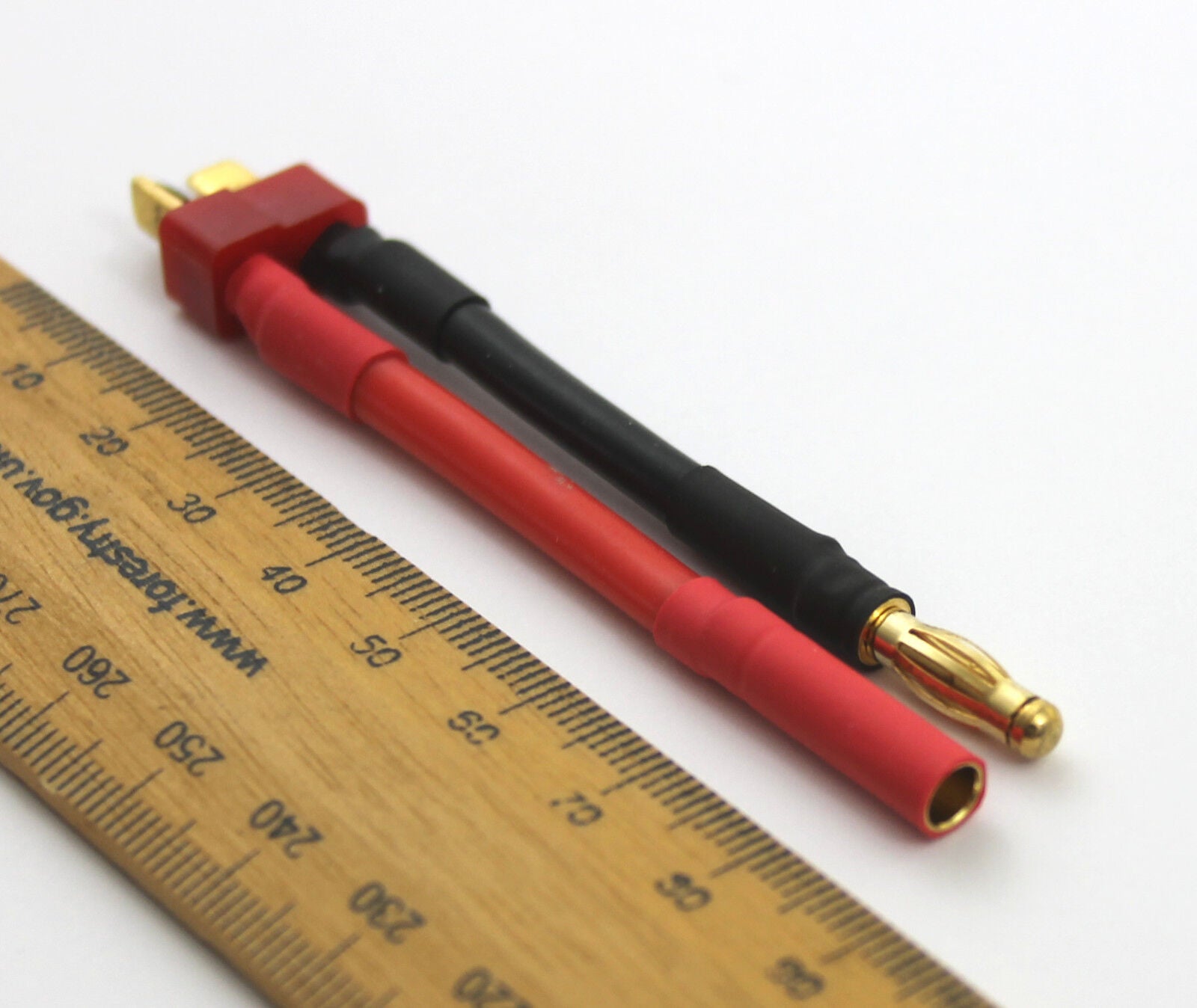 Deans T Plug Male To 4mm Banana Connectors 12AWG 30mm Adaptor Cable image 3