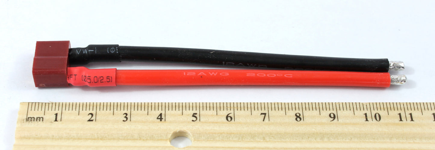 Deans T Plug Female Pigtail 12AWG 100mm Adaptor Cable image 3