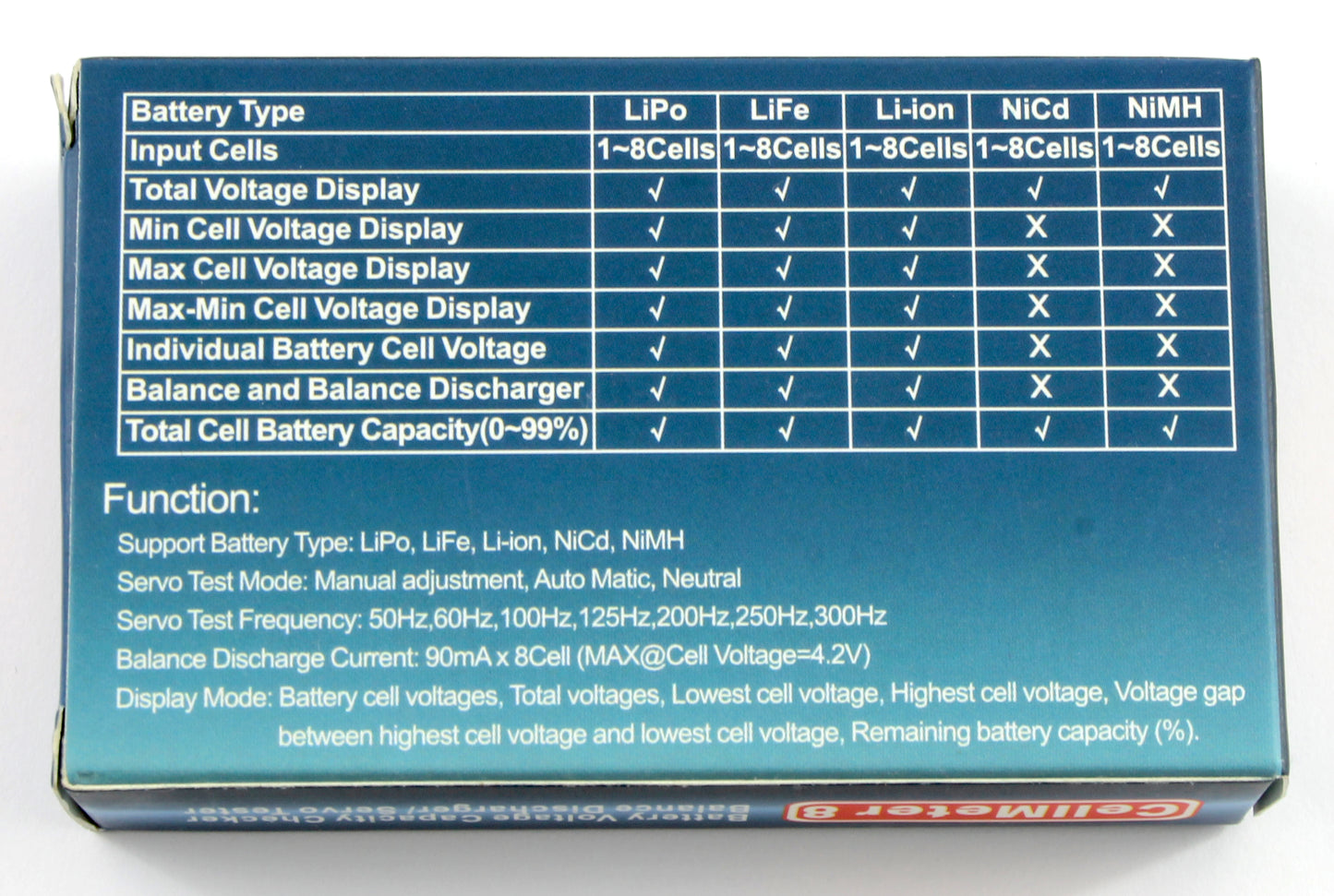 Cellmeter 8 Battery Meter / Capacity / Voltage Checker / Tester For LiPo LiFe Li-ion NiMH NiCd Batteries image 4