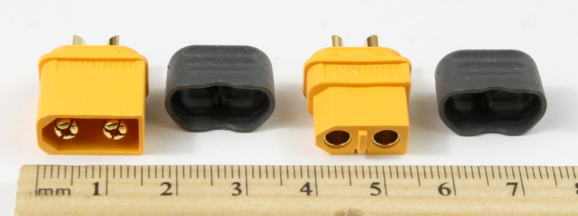 Genuine Yellow Amass XT60 Male & Female Connectors With Insulated Caps XT60H image 4