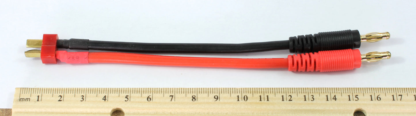 Deans T Plug Male to 4mm Banana Connectors 12AWG 100mm Adaptor Cable image 4