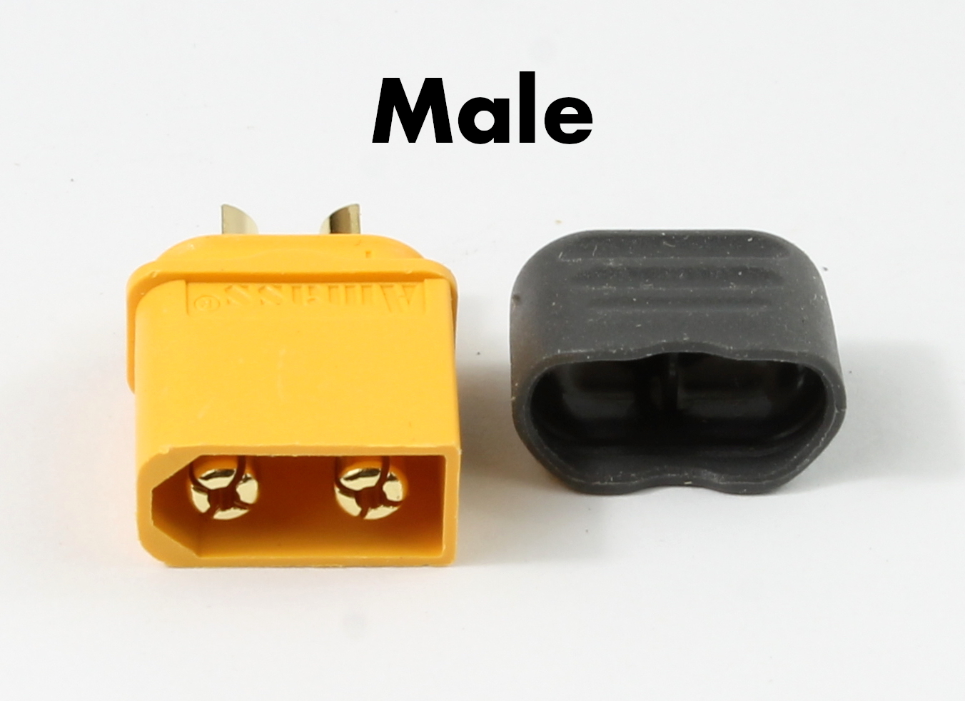 Genuine Yellow Amass XT60 Male & Female Connectors With Insulated Caps XT60H