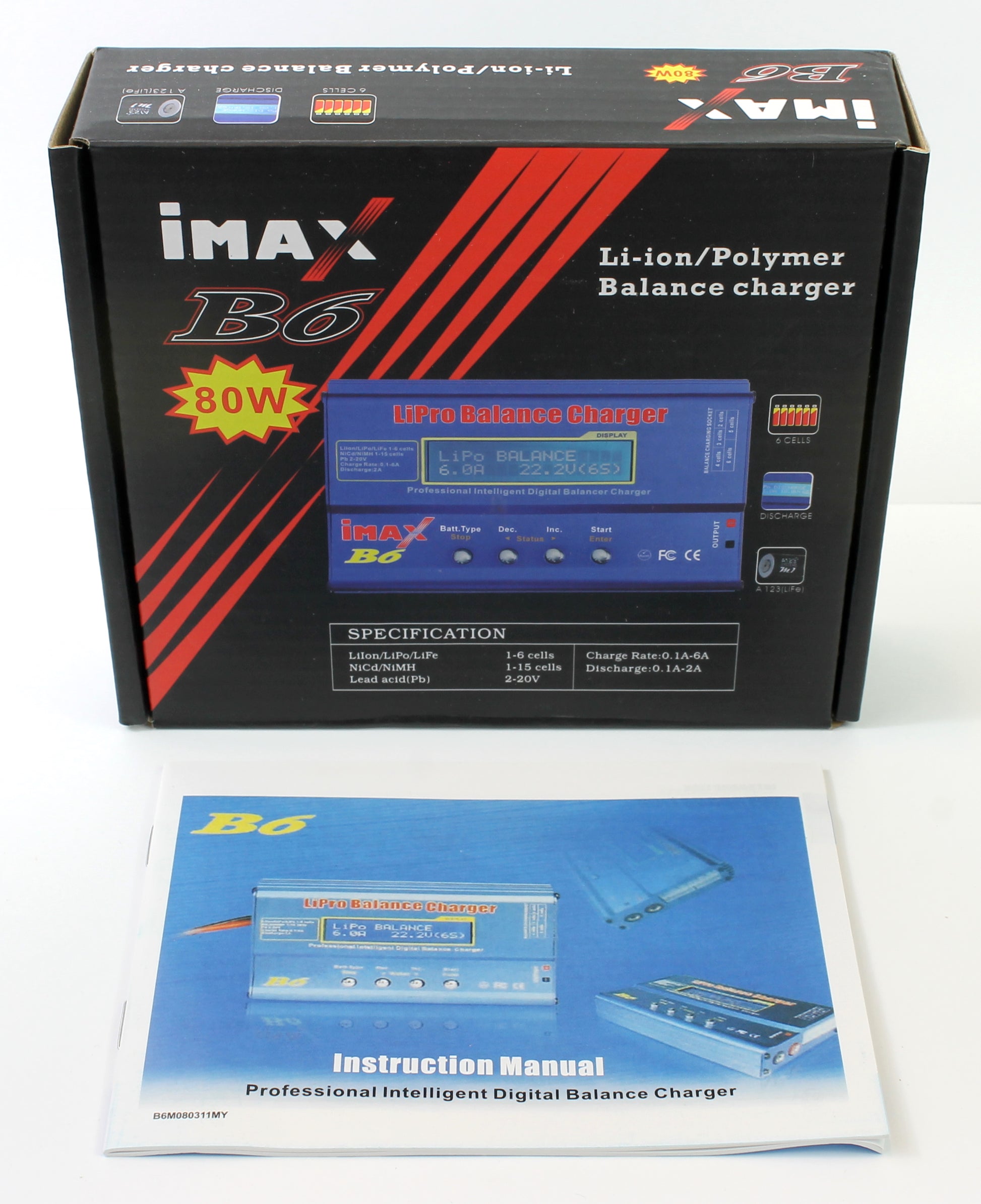 Imax B6 Li-ion LiPo LiFe NiCD NiMH Battery Charger Deans 80w with Deans T Plug Connector Set image 8