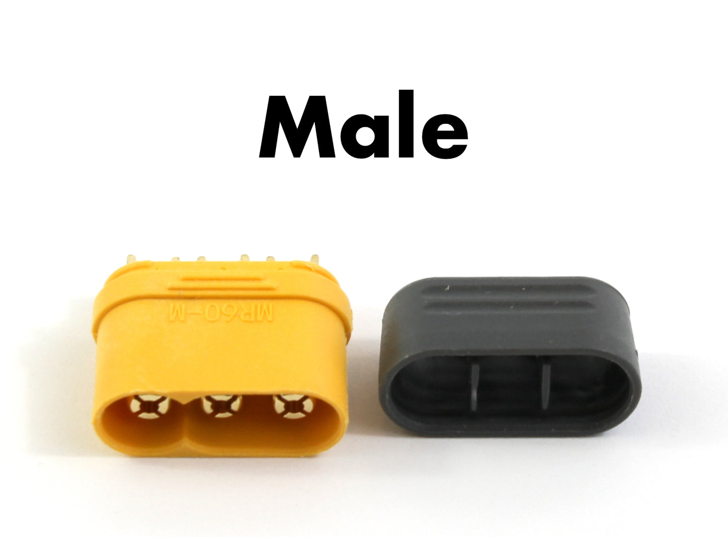 Genuine Yellow Amass MR60 Male & Female Connectors With Insulated Caps 3 pin